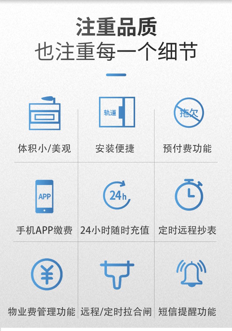 GPRS远程导轨电表 手机缴费智能电表出租房 220v(图4)